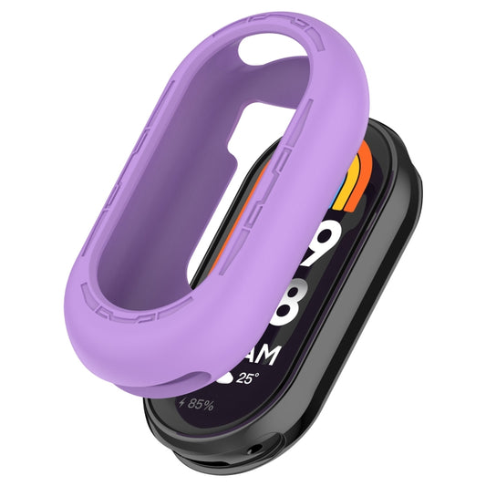 For Xiaomi Mi Band 8 Pure Color Silicone Watch Protective Case(Purple) - Watch Cases by buy2fix | Online Shopping UK | buy2fix