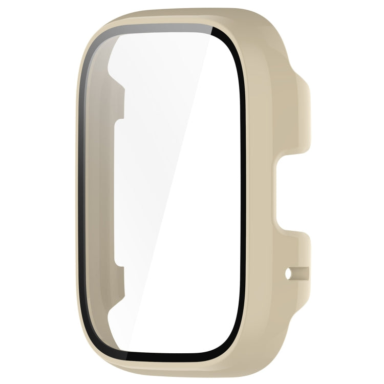 For Redmi Watch 3 Lite PC + Tempered Film Integrated Watch Protective Case(Ivory White) - Watch Cases by buy2fix | Online Shopping UK | buy2fix