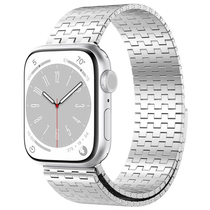 For Apple Watch Ultra 49mm Magnetic Buckle Stainless Steel Metal Watch Band(Silver) - Watch Bands by buy2fix | Online Shopping UK | buy2fix