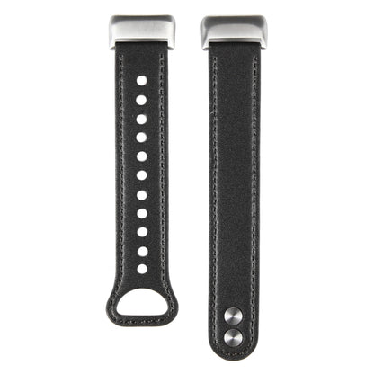For Fitbit Charge 5 PU Leather Replacement Watch Band(Black) - Watch Bands by buy2fix | Online Shopping UK | buy2fix