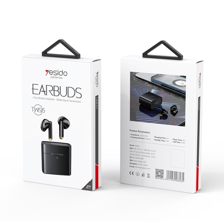 Yesido TWS15 Square True Wireless Bluetooth Noise Reduction Earphone(Black) - Bluetooth Earphone by Yesido | Online Shopping UK | buy2fix