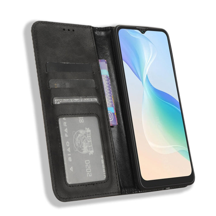 For Blackview Oscal C30 / C30 Pro Magnetic Buckle Retro Texture Leather Phone Case(Black) - More Brand by buy2fix | Online Shopping UK | buy2fix