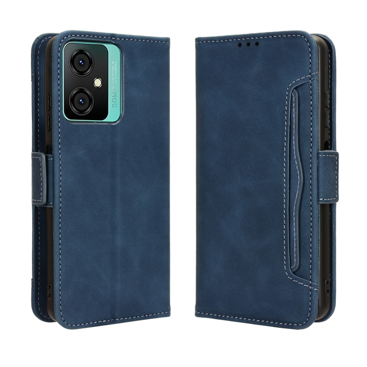 For Blackview Oscal C70 Skin Feel Calf Texture Card Slots Leather Phone Case(Blue) - More Brand by buy2fix | Online Shopping UK | buy2fix