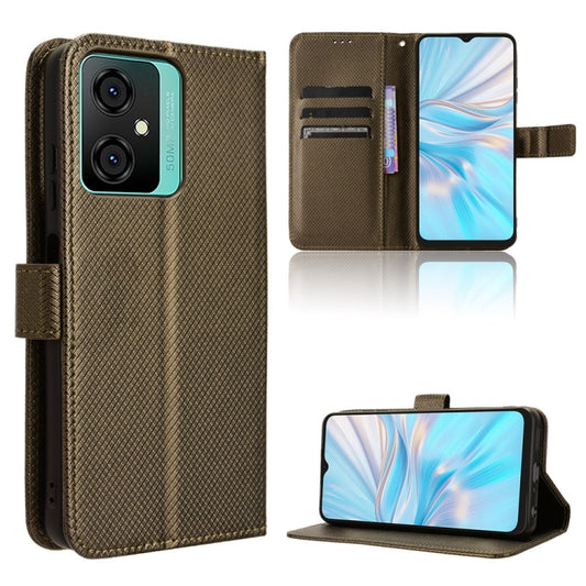 For Blackview Oscal C70 Diamond Texture Leather Phone Case(Brown) - More Brand by buy2fix | Online Shopping UK | buy2fix