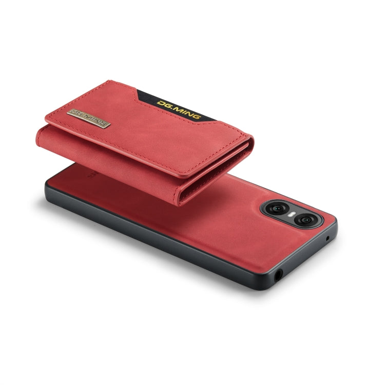 For Sony Xperia 10 VI DG.MING M2 Series 3-Fold Multi Card Bag + Magnetic Phone Case(Red) - Sony Cases by DG.MING | Online Shopping UK | buy2fix