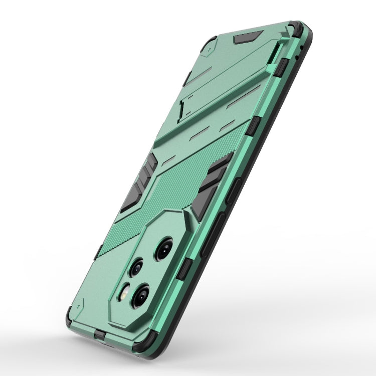 For Honor 100 Pro 5G Punk Armor 2 in 1 PC + TPU Phone Case with Holder(Green) - Honor Cases by buy2fix | Online Shopping UK | buy2fix