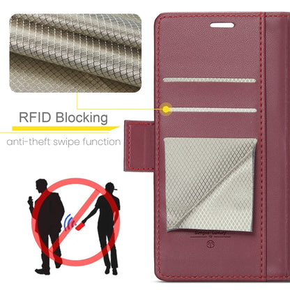 For Samsung Galaxy Z Fold5 CaseMe 023 Butterfly Buckle Litchi Texture RFID Anti-theft Leather Phone Case(Wine Red) - Galaxy Z Fold5 Cases by CaseMe | Online Shopping UK | buy2fix