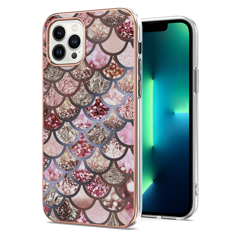 For iPhone 16 Pro Electroplating Pattern IMD TPU Shockproof Case(Pink Scales) - iPhone 16 Pro Cases by buy2fix | Online Shopping UK | buy2fix