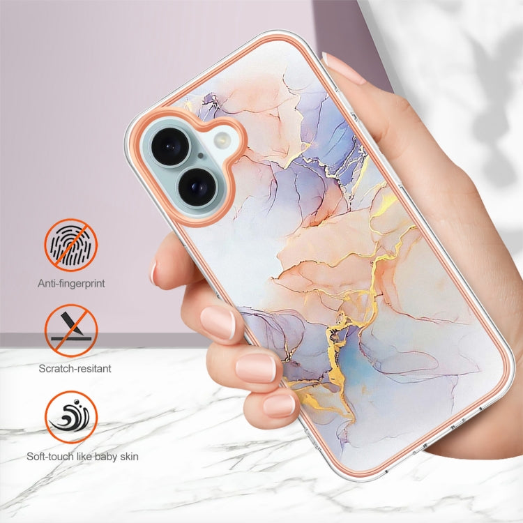 For iPhone 16 Electroplating Pattern IMD TPU Shockproof Case(Milky Way White Marble) - iPhone 16 Cases by buy2fix | Online Shopping UK | buy2fix