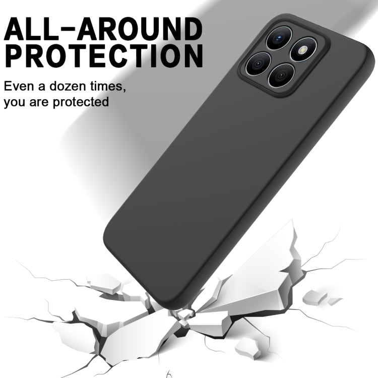 For Honor X8b Pure Color Liquid Silicone Shockproof Phone Case(Black) - Honor Cases by buy2fix | Online Shopping UK | buy2fix