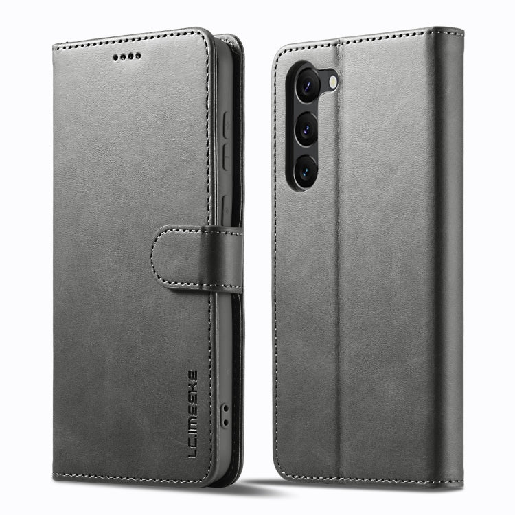 For Samsung Galaxy S24+ 5G LC.IMEEKE Calf Texture Leather Phone Case(Grey) - Galaxy S24+ 5G Cases by LC.IMEEKE | Online Shopping UK | buy2fix