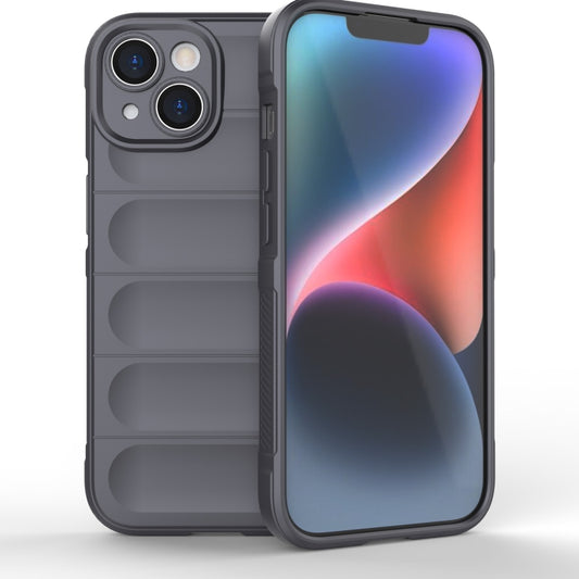 For iPhone 15 Magic Shield TPU + Flannel Phone Case(Dark Grey) - iPhone 15 Cases by buy2fix | Online Shopping UK | buy2fix