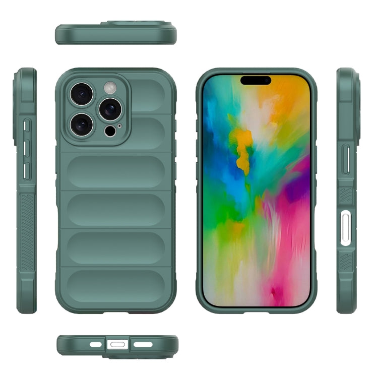 For iPhone 16 Pro Magic Shield TPU + Flannel Phone Case(Dark Green) - iPhone 16 Pro Cases by buy2fix | Online Shopping UK | buy2fix