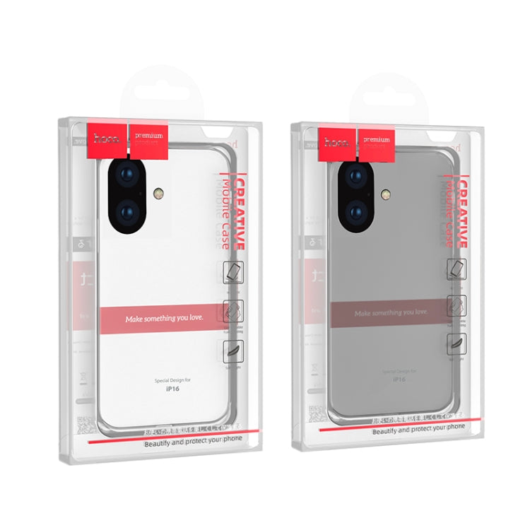 For iPhone 16 hoco Light Series Soft TPU Phone Case(Transparent) - iPhone 16 Cases by hoco | Online Shopping UK | buy2fix