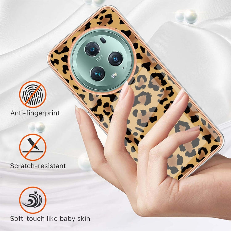 For Honor Magic 5 Pro Electroplating Marble Dual-side IMD Phone Case(Leopard Print) - Honor Cases by buy2fix | Online Shopping UK | buy2fix