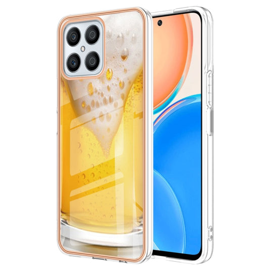 For Honor X8 4G Electroplating Marble Dual-side IMD Phone Case(Draft Beer) - Honor Cases by buy2fix | Online Shopping UK | buy2fix