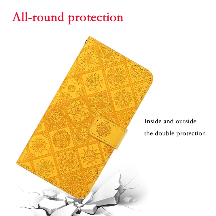 For iPhone 16 Plus Ethnic Style Embossed Pattern Leather Phone Case(Yellow) - iPhone 16 Plus Cases by buy2fix | Online Shopping UK | buy2fix