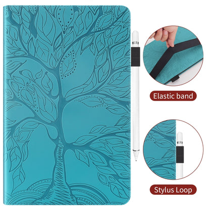 For Samsung Galaxy Tab S8 / S7 Life Tree Series Horizontal Flip Leather Tablet Case(Lake Blue) - Galaxy Tab S8 Cases by buy2fix | Online Shopping UK | buy2fix