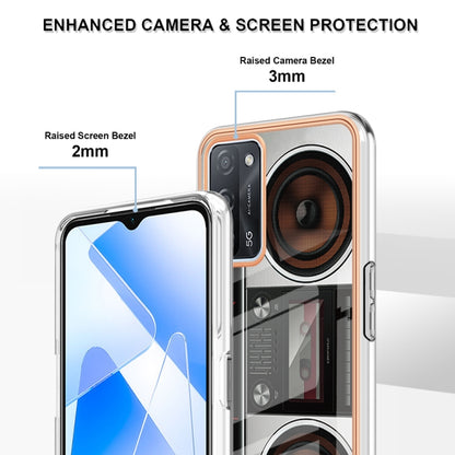 For OPPO A55 5G / A53s 5G / A54 4G Electroplating Marble Dual-side IMD Phone Case(Retro Radio) - OPPO Cases by buy2fix | Online Shopping UK | buy2fix