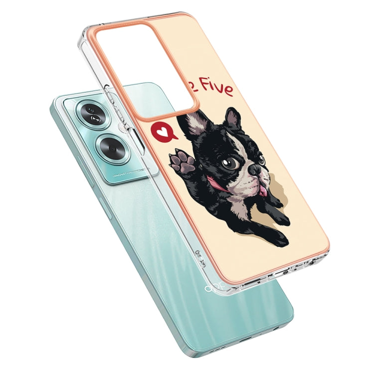 For OPPO A79 5G Global Electroplating Marble Dual-side IMD Phone Case(Lucky Dog) - OPPO Cases by buy2fix | Online Shopping UK | buy2fix