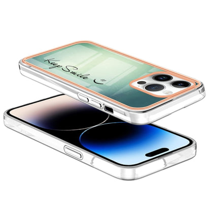 For iPhone 16 Pro Electroplating Marble Dual-side IMD Phone Case(Smile) - iPhone 16 Pro Cases by buy2fix | Online Shopping UK | buy2fix