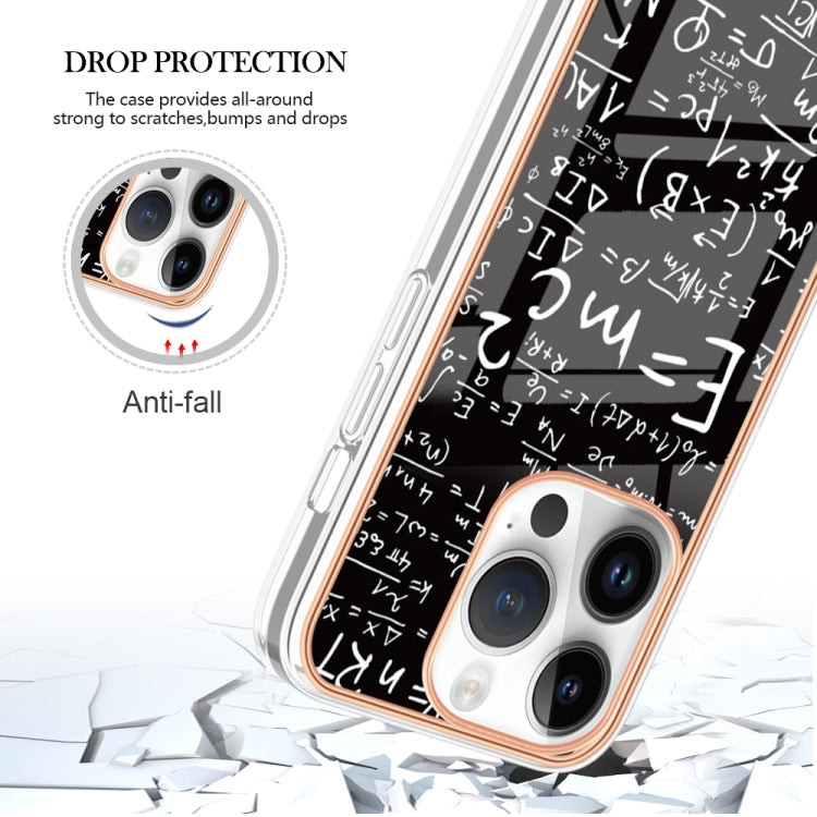 For iPhone 16 Pro Electroplating Marble Dual-side IMD Phone Case(Equation) - iPhone 16 Pro Cases by buy2fix | Online Shopping UK | buy2fix