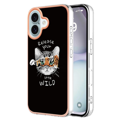 For iPhone 16 Plus Electroplating Marble Dual-side IMD Phone Case(Natural Growth) - iPhone 16 Plus Cases by buy2fix | Online Shopping UK | buy2fix