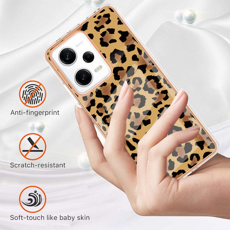 For Xiaomi Redmi Note 12 Pro 5G Global Electroplating Marble Dual-side IMD Phone Case(Leopard Print) - Xiaomi Cases by buy2fix | Online Shopping UK | buy2fix