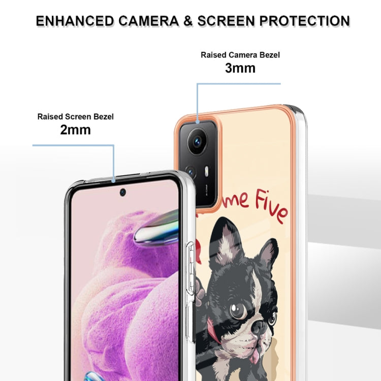 Xiaomi Redmi Note 12S 4G Electroplating Marble Dual-side IMD Phone Case(Lucky Dog) - Xiaomi Cases by buy2fix | Online Shopping UK | buy2fix