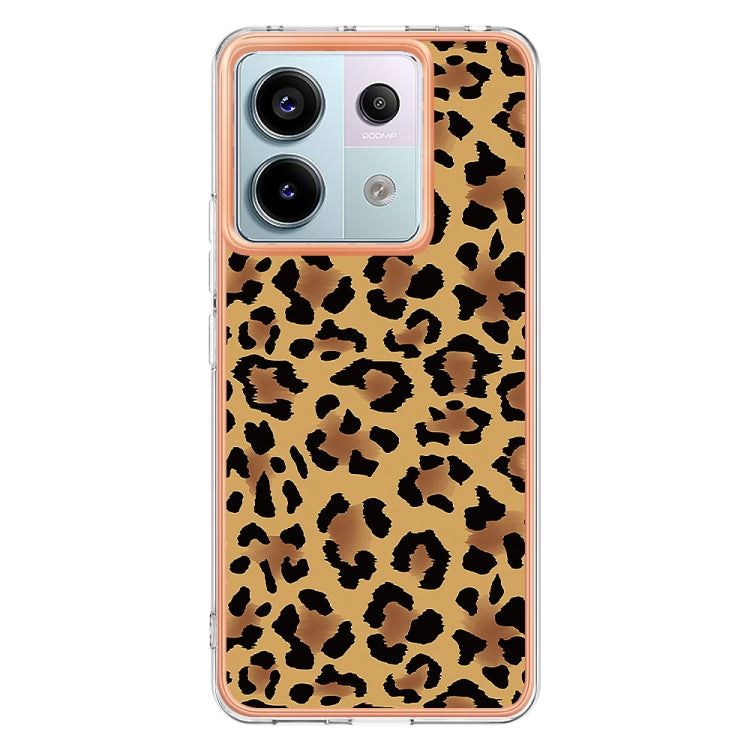 For Xiaomi Redmi Note 13 Pro 5G Global Electroplating Marble Dual-side IMD Phone Case(Leopard Print) - Note 13 Pro Cases by buy2fix | Online Shopping UK | buy2fix