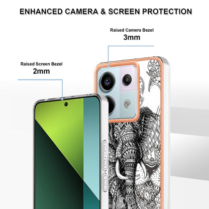 For Xiaomi Redmi Note 13 Pro 5G Global Electroplating Marble Dual-side IMD Phone Case(Totem Elephant) - Note 13 Pro Cases by buy2fix | Online Shopping UK | buy2fix