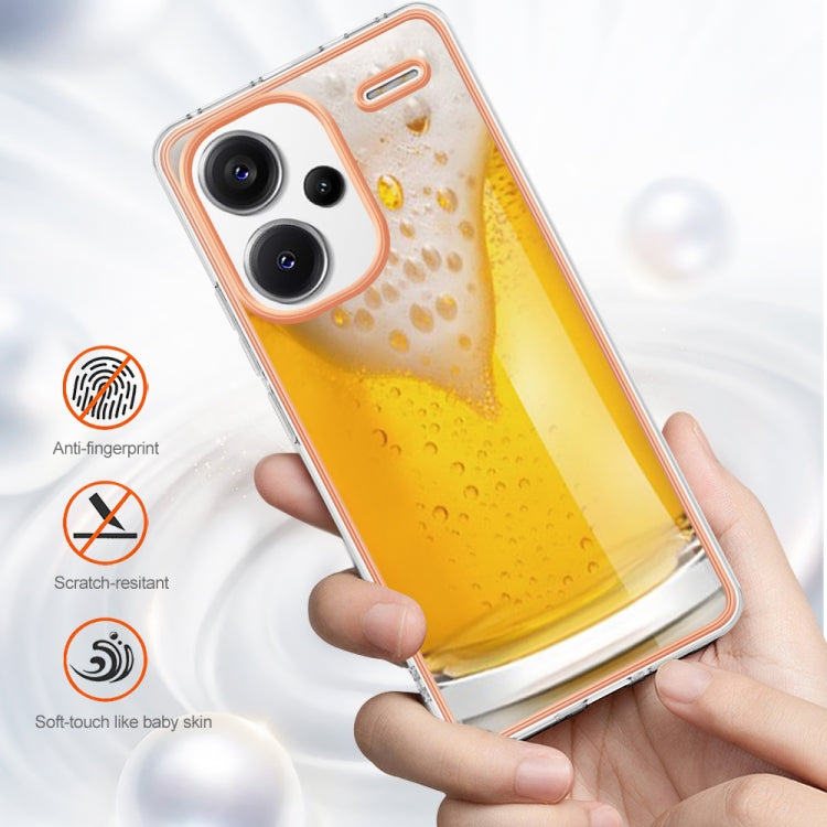 For Xiaomi Redmi Note 13 Pro+ 5G Electroplating Marble Dual-side IMD Phone Case(Draft Beer) - Note 13 Pro+ Cases by buy2fix | Online Shopping UK | buy2fix
