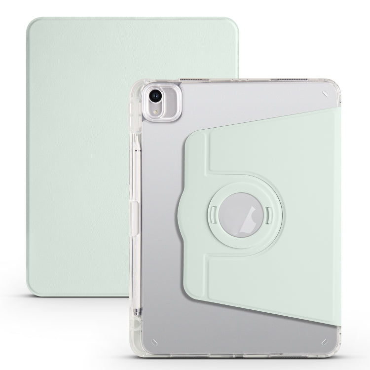 For iPad Air 11 2024 Clear Acrylic 360 Rotation Detachable Leather Tablet Case(Light Green) - iPad Air 11 2024 Cases by buy2fix | Online Shopping UK | buy2fix