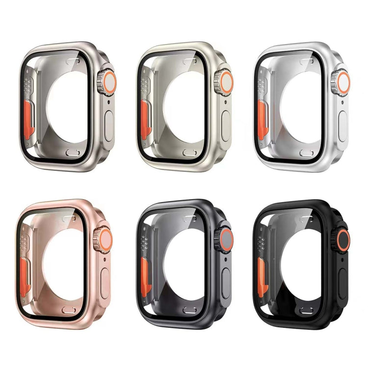 For Apple Watch Series 9 / 8 / 7 45mm Change to Ultra 49mm All-Inclusive Film Hybrid PC Watch Case(Starlight) - Watch Cases by buy2fix | Online Shopping UK | buy2fix