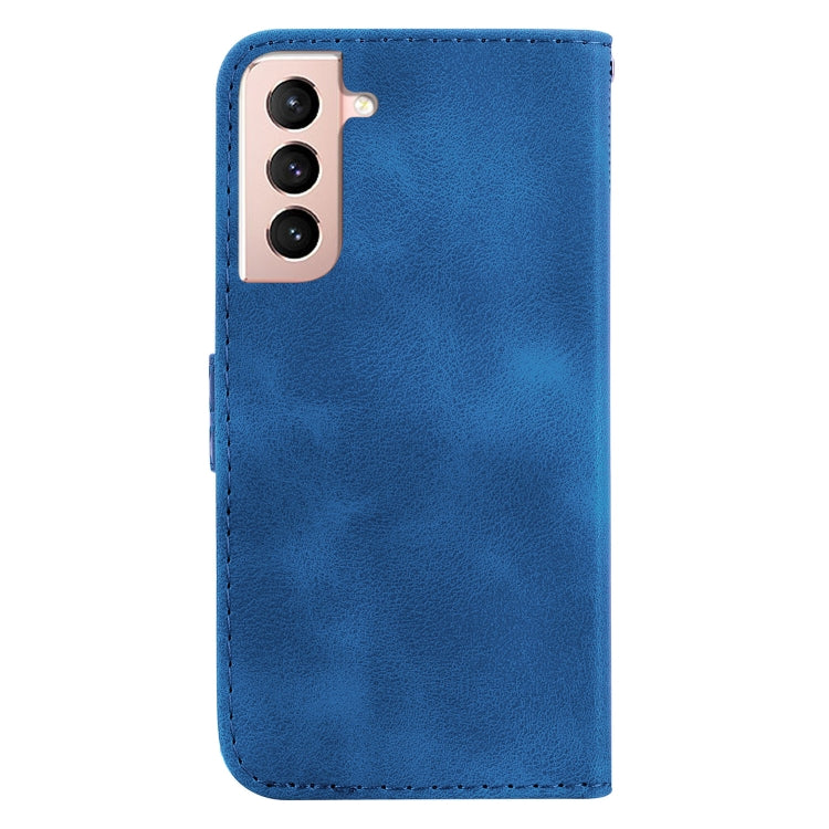 For Samsung Galaxy S22+ 5G 7-shaped Embossed Leather Phone Case(Blue) - Galaxy S22+ 5G Cases by buy2fix | Online Shopping UK | buy2fix