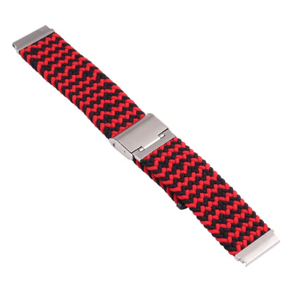 For Samsung Galaxy Watch 6 / 6 Classic Nylon Braided Metal Buckle Watch Band(W Red Black) - Watch Bands by buy2fix | Online Shopping UK | buy2fix