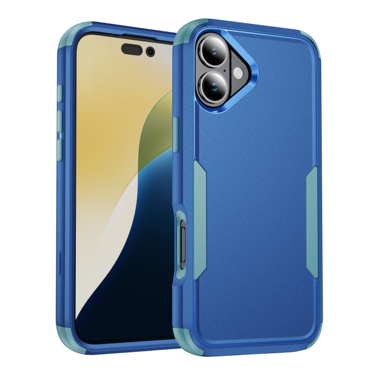 For iPhone 16 Plus Commuter Shockproof TPU + PC Phone Case(Royal Blue+Grey Green) - iPhone 16 Plus Cases by buy2fix | Online Shopping UK | buy2fix