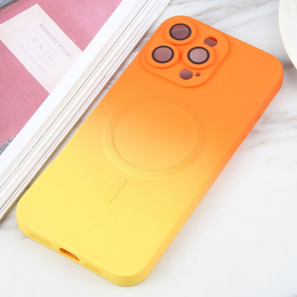 For iPhone 16 Pro Liquid TPU Silicone Gradient MagSafe Phone Case(Orange Yellow) - iPhone 16 Pro Cases by buy2fix | Online Shopping UK | buy2fix