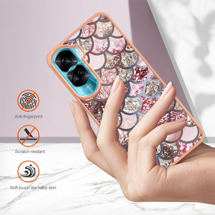 For Honor 90 Lite 5G Electroplating IMD TPU Phone Case(Pink Scales) - Honor Cases by buy2fix | Online Shopping UK | buy2fix