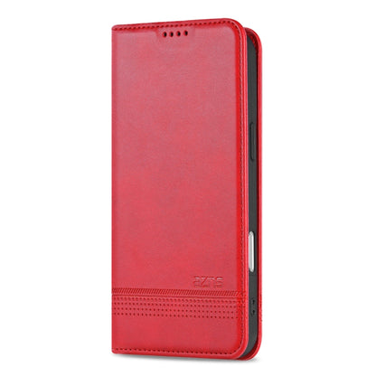 For iPhone 16 Plus AZNS Magnetic Calf Texture Flip Leather Phone Case(Red) - iPhone 16 Plus Cases by AZNS | Online Shopping UK | buy2fix