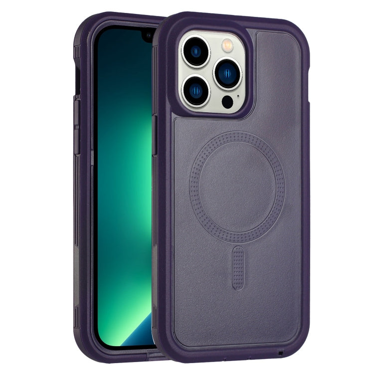 For iPhone 13 Pro Max Defender Series XT MagSafe Magnetic PC + TPU Shockproof Phone Case(Dark Purple) - iPhone 13 Pro Max Cases by buy2fix | Online Shopping UK | buy2fix