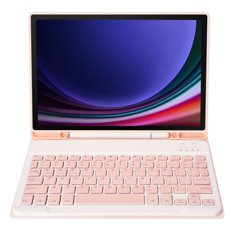 For Samsung Galaxy Tab S9 A710B Candy Color TPU Bluetooth Keyboard Leather Tablet Case with Pen Holder(Pink) - Samsung Keyboard by buy2fix | Online Shopping UK | buy2fix