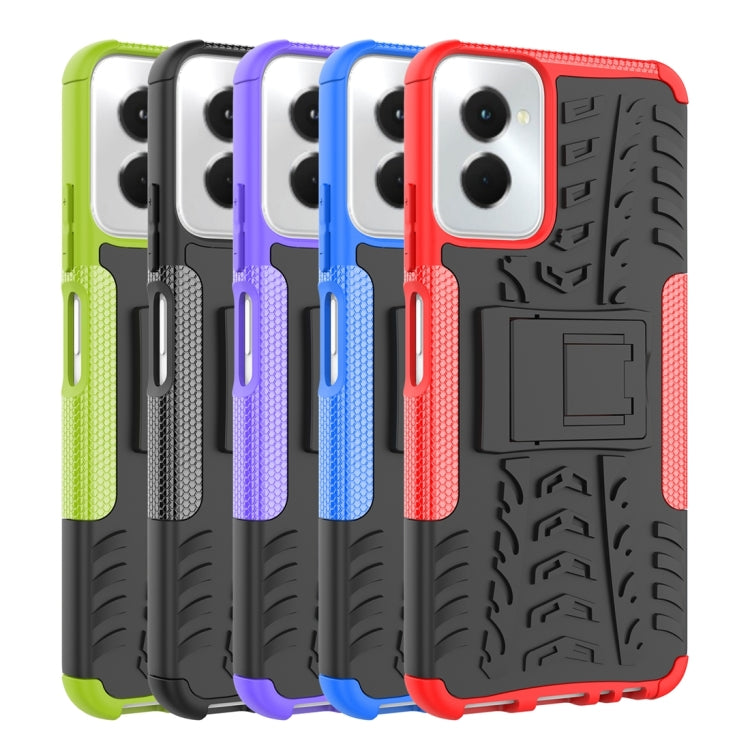 For Motorola Moto G Power 5G 2024 Tire Texture TPU + PC Phone Case with Holder(Red) - Motorola Cases by buy2fix | Online Shopping UK | buy2fix