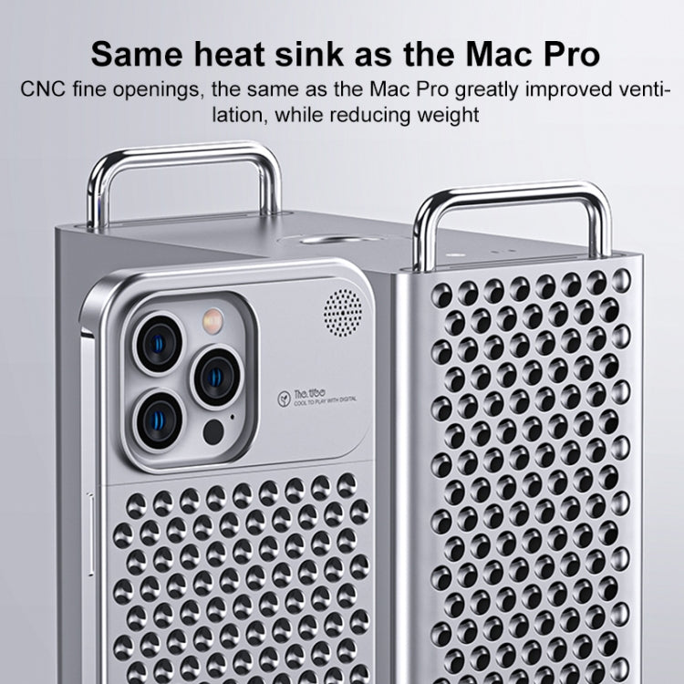 For iPhone 14 Plus Aromatherapy Aluminum Alloy Cooling Phone Case(Grey) - iPhone 14 Plus Cases by buy2fix | Online Shopping UK | buy2fix