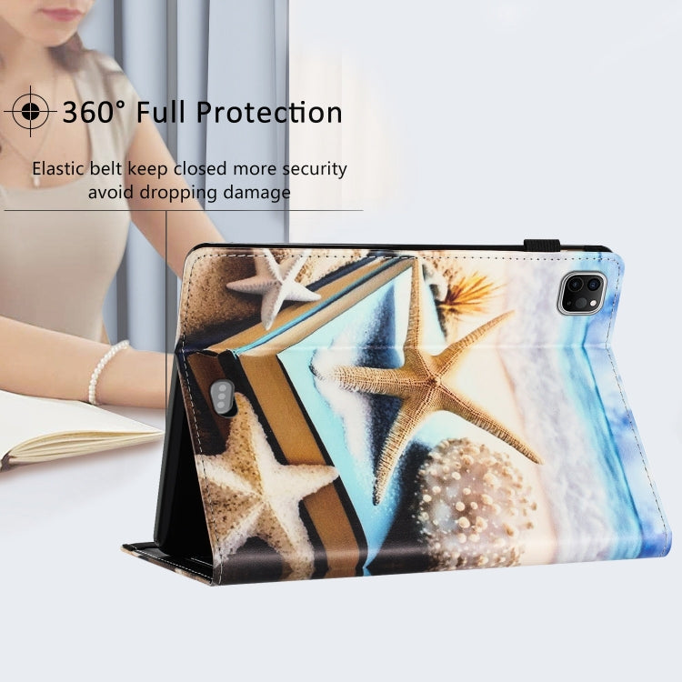 For iPad Pro 11 2024 Sewing Litchi Texture Smart Leather Tablet Case(Starfish) - iPad Pro 11 2024 Cases by buy2fix | Online Shopping UK | buy2fix