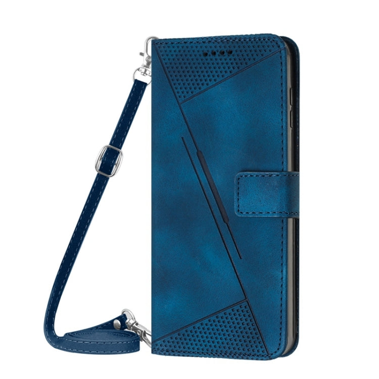 For Samsung Galaxy S21 5G Dream Triangle Leather Phone Case with Long Lanyard(Blue) - Galaxy S21 5G Cases by buy2fix | Online Shopping UK | buy2fix