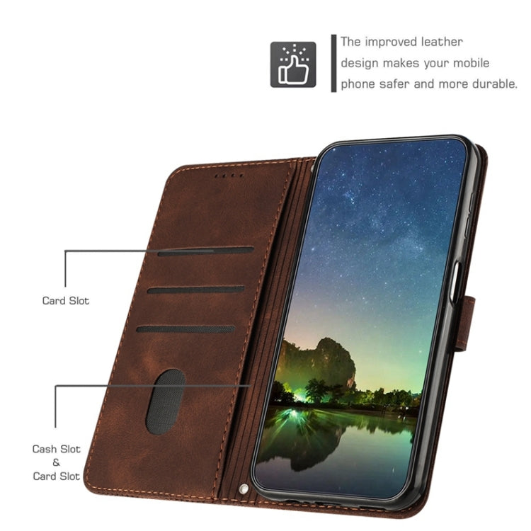 For Samsung Galaxy S22 5G Dream Triangle Leather Phone Case with Long Lanyard(Brown) - Galaxy S22 5G Cases by buy2fix | Online Shopping UK | buy2fix