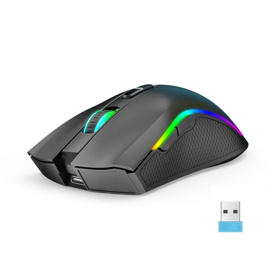 HXSJ T69 4800DPI RGB 2.4GHz Wireless Mouse(Black) - Wireless Mice by HXSJ | Online Shopping UK | buy2fix