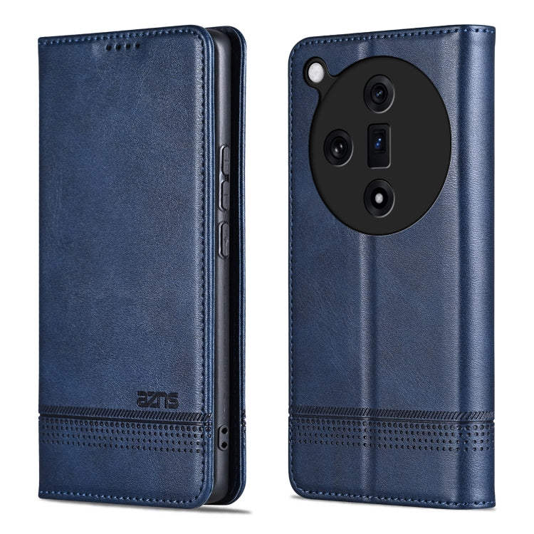 For OPPO Find X7 AZNS Magnetic Calf Texture Flip Leather Phone Case(Dark Blue) - Find X7 Cases by AZNS | Online Shopping UK | buy2fix