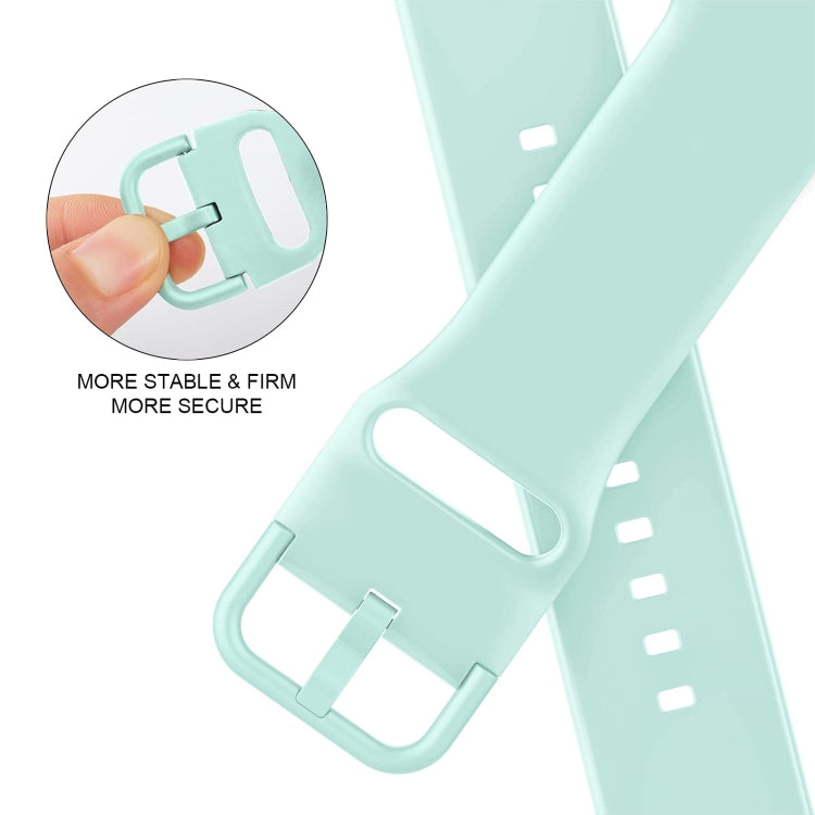 For Apple Watch Series 8 45mm Pin Buckle Silicone Watch Band(Mint Green) - Watch Bands by buy2fix | Online Shopping UK | buy2fix